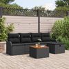 vidaXL Ensemble de canap&eacute; de jardin avec coussin 6 pcs Noir Poly rotin