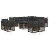vidaXL Ensemble de canap&eacute; de jardin 13 pc Gris polyrotin