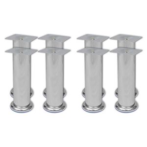 vidaXL Pieds ronds de canap&eacute; 8 pcs Chrome 180 mm