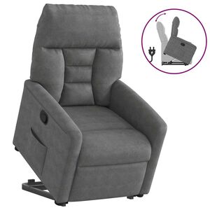 vidaXL Fauteuil inclinable gris fonc&eacute; tissu microfibre