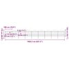 vidaXL Cl&ocirc;ture de jardin &agrave; dessus en lance Acier (1,5-1,75)x15,3m Noir