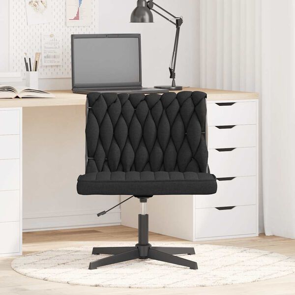 vidaXL Chaise pivotante de bureau Noir Tissu