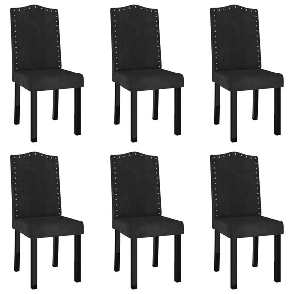 vidaXL Chaises &agrave; manger lot de 6 noir velours