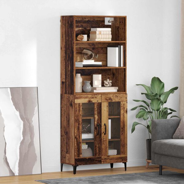 vidaXL Haut Armoire Bois Ancien 69,5 x 34 x 180 cm Bois d'ing&eacute;nierie