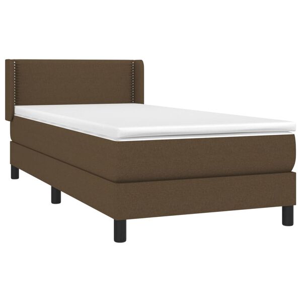 vidaXL Sommier &agrave; lattes de lit avec matelas Marron fonc&eacute; 90x200 cm