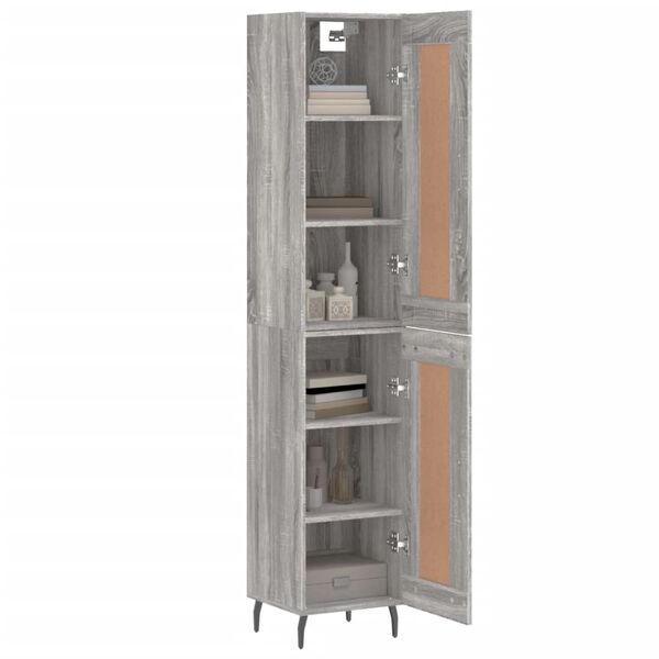 vidaXL Buffet haut Sonoma gris 34,5x34x180 cm Bois d'ingénierie