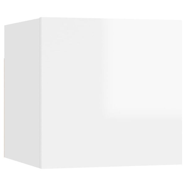 vidaXL Meubles TV muraux 8 pcs Blanc brillant 30,5x30x30 cm