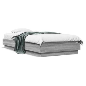 vidaXL Cadre de lit sans matelas sonoma gris 90x190 cm