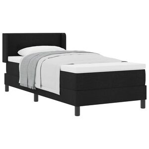 vidaXL Lit &agrave; ressorts avec t&ecirc;te de lit Noir 200 x 80 cm tissu