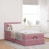 vidaXL Cadre de lit ottoman avec matelas rose 100x200 cm velours