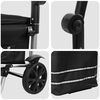vidaXL Trolley de shopping Noir 36.5 x 46.5 x 100.5 cm Tissu Oxford
