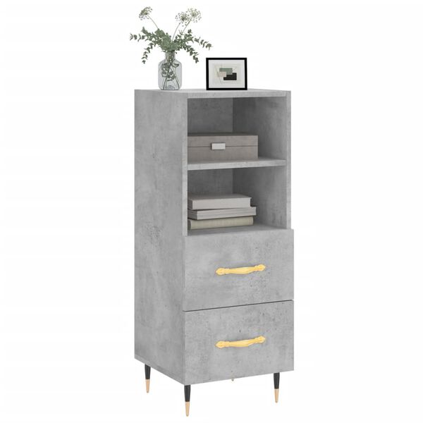 vidaXL Buffet Gris b&eacute;ton 34,5x34x90 cm Bois d'ing&eacute;nierie