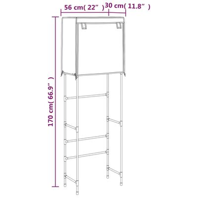 vidaXL Support de rangement 2 niveaux sur toilette Marron 56x30x170 cm