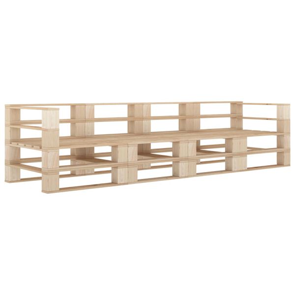 vidaXL Canapé palette à 4 places de jardin Bois