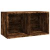 vidaXL Bo&icirc;te de rangement &agrave; disques vinyle Ch&ecirc;ne fum&eacute; 71x34x36 cm Bois