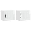vidaXL Meuble mural LUCCA 2 pc Blanc brillant Bois d'ing&eacute;nierie