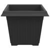 vidaXL Pot de Fleurs Carr&eacute; 6 pcs Noir 28,5 x 28,5 x 22 cm Plastique