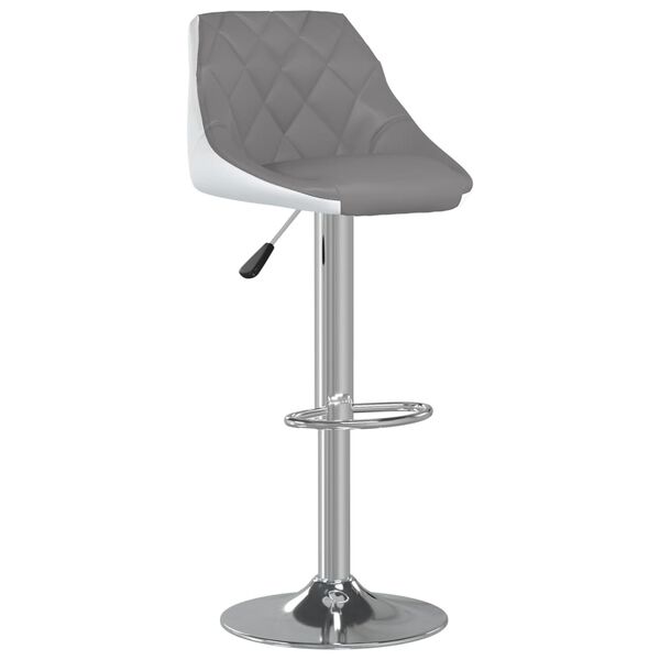 vidaXL Tabourets de bar lot de 2 gris et blanc similicuir