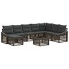 vidaXL Ensemble de canap&eacute; de jardin 9 pc Gris polyrotin