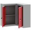 vidaXL Armoire à outils avec étagère Rouge et Gris 55 x 55 x 55 cm