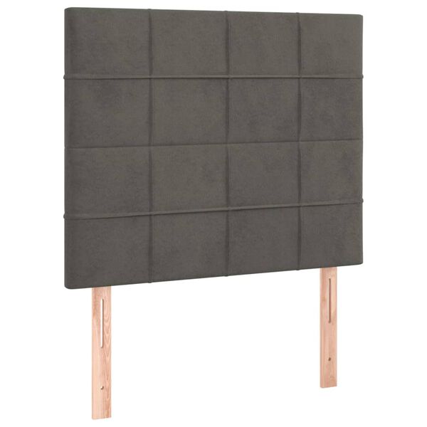 vidaXL T&ecirc;te de lit &agrave; LED Gris fonc&eacute; 100x5x118/128 cm Velours