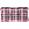 vidaXL Coussin de palette motif &agrave; carreaux rouge 70x40x12 cm tissu