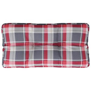 vidaXL Coussin de palette motif &agrave; carreaux rouge 70x40x12 cm tissu