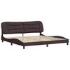 vidaXL Cadre de lit sans matelas Hvar marron fonc&eacute; 200x200 cm tissu