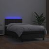 vidaXL Sommier à lattes de lit avec matelas et LED Noir 80x200 cm