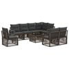 vidaXL Ensemble de canap&eacute; de jardin 9 pc Gris polyrotin