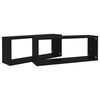 vidaXL &Eacute;tag&egrave;res murales cube 2 pcs Noir 60x15x23 cm Bois d&rsquo;ing&eacute;nierie