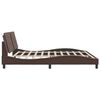 vidaXL Cadre de lit avec LED sans matelas Zadar marron 200x200 cm
