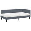 vidaXL Cadre de lit d'angle avec matelas 2 pcs Gris Velours