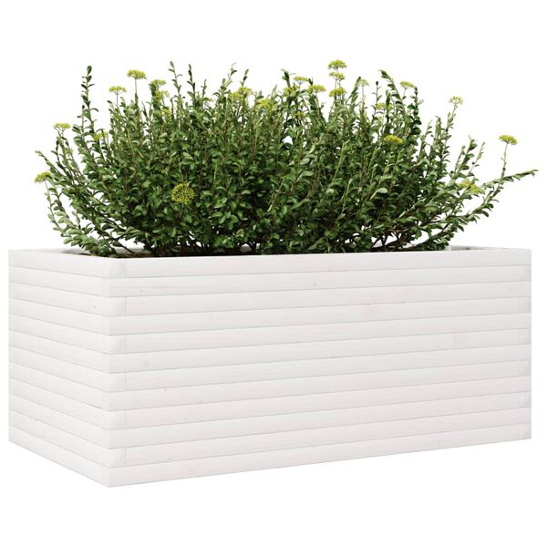 vidaXL Jardini&egrave;re blanc 110x60x45,5 cm bois de pin massif