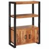 vidaXL Biblioth&egrave;que avec portes Marron Bois d'acacia massif et m&eacute;tal