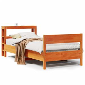 vidaXL Cadre de lit sans matelas cire marron 90x190 cm bois pin massif