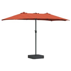 vidaXL Parasol de jardin Terre cuite 385 x 209 x 244 cm Polyester
