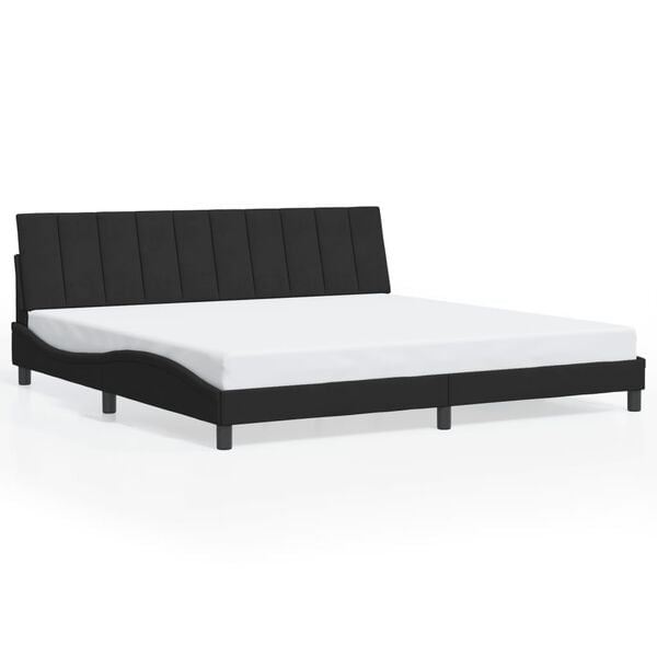 vidaXL Cadre de lit sans matelas Hanko noir 200x200 cm velours