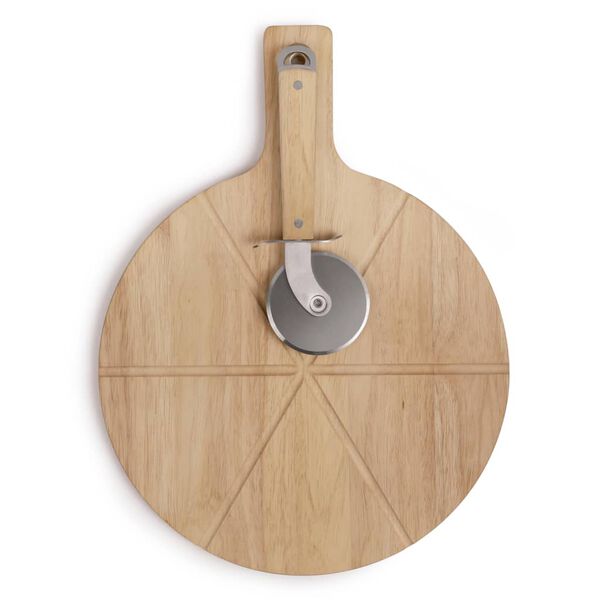 Livoo Ensemble de coupe de pizza 30 cm Bois