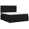 vidaXL Lit boxspring avec matelas Noir 160 x 200 cm Tissu