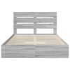 vidaXL Lit de Rangement Gris Sonoma 150 x 200 cm Bois d'ing&eacute;nierie
