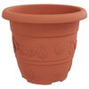 vidaXL Pot &agrave; fleurs rond 24 pcs Rouge brique &Oslash; 26 x 21,5 cm Plastique