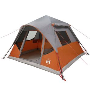 vidaXL Tente Instantan&eacute;e avec toit Gris et orange 305 x 275 x 190 cm