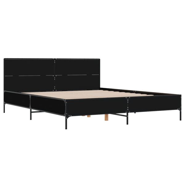 vidaXL Cadre de lit sans matelas noir 140x190 cm