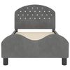vidaXL Cadre de lit pour enfants avec t&ecirc;te de lit Gris fonc&eacute;