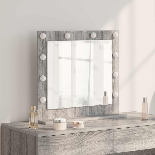 vidaXL Miroir de vanit&eacute; Rectangulaire Gris Sonoma 60 x 55 x 18 cm