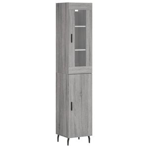vidaXL Buffet haut Sonoma gris 34,5x34x180 cm Bois d'ing&eacute;nierie