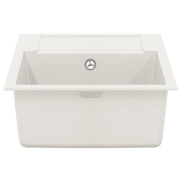 vidaXL &Eacute;vier Blanc 780 x 500 mm 80% Quartz et 20% R&eacute;sine