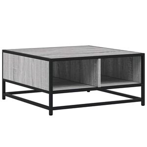 vidaXL Table basse sonoma gris 60,5x60,5x30 cm bois d'ing&eacute;nierie/m&eacute;tal