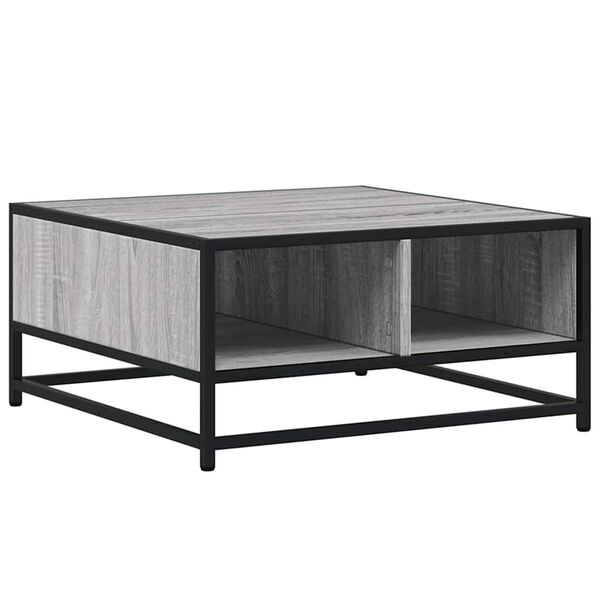 vidaXL Table basse sonoma gris 60,5x60,5x30 cm bois d'ing&eacute;nierie/m&eacute;tal